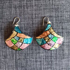Vintage aluminum earrings for pierced ears